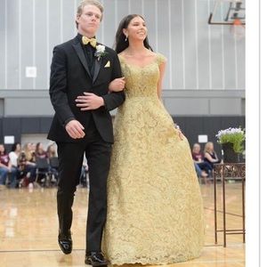 gold prom dress